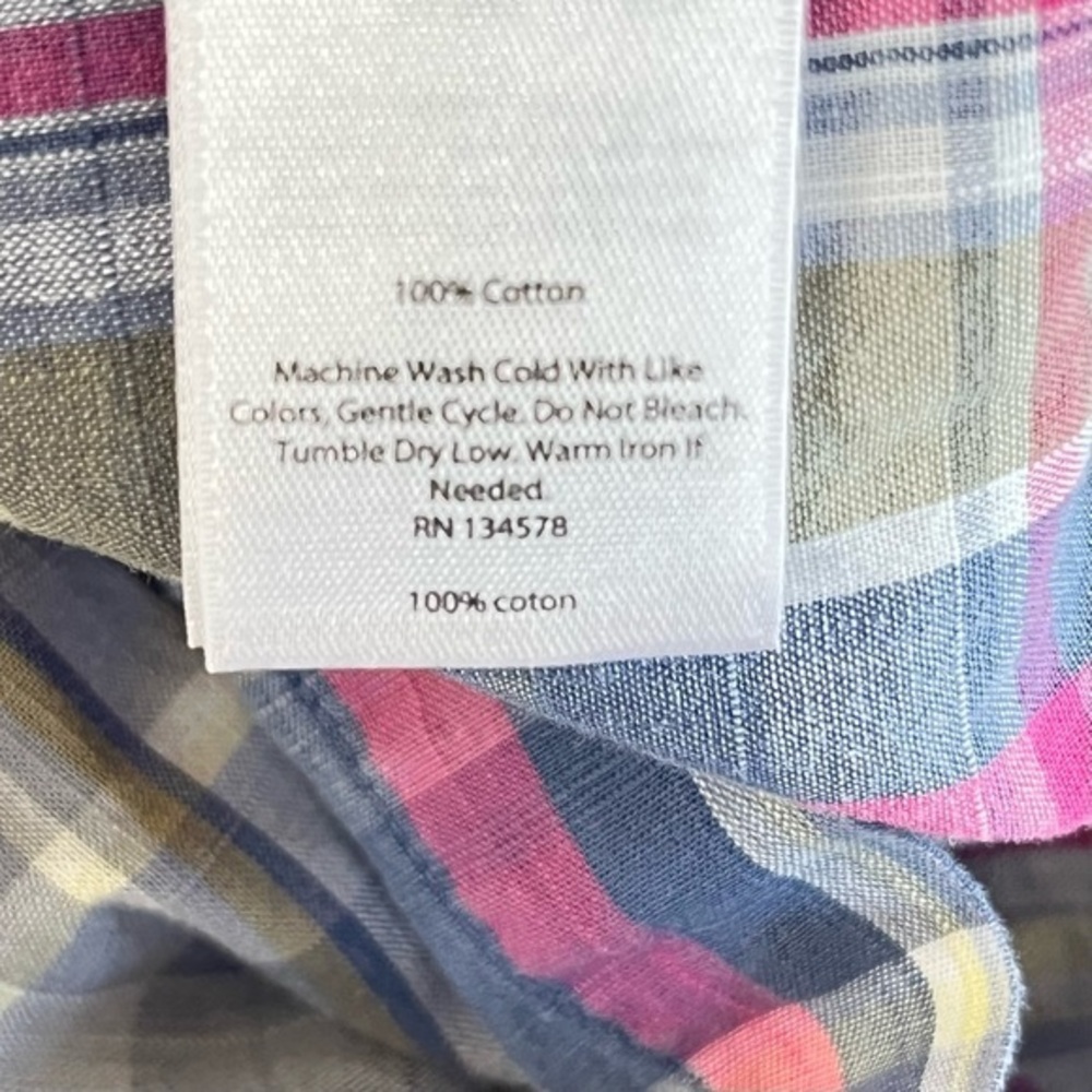 Vineyard Vines LS Shirt Classic Fit Tucker Men XL Cotton Light Check Preppy - Picture 8 of 9